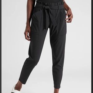 Black ATHLETA Skyline Featherweight Paper Bag Ankle Pants